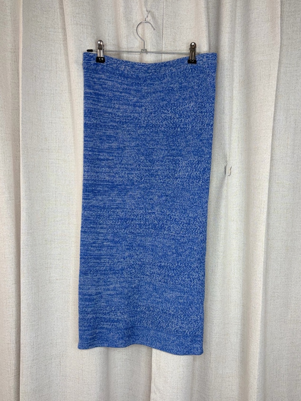 Alice + Olivia Wool Marled Blue Knit Midi Skirt